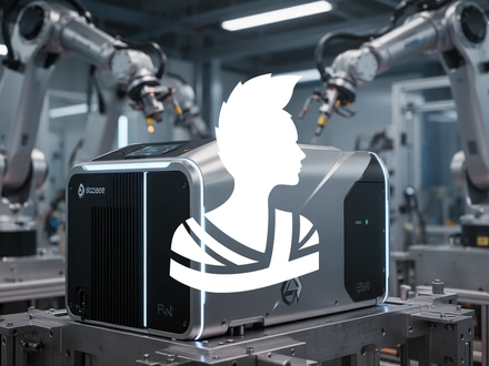 Nahaufnahme eines modernen Brennstoffzellenmoduls in einer Hightech-Produktionsumgebung, mit verschwommenen Maschinen im Hintergrund. - Foto: über boerse-global.de