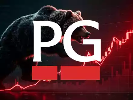 Ein aggressiver Grizzlybär-Schatten stürzt sich auf einen stark fallenden roten Börsenkurs-Chart, der einen Markteinbruch symbolisiert. - Foto: über boerse-global.de