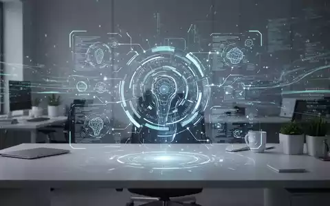A glowing, futuristic AI assistant interface projected onto a minimalist workspace, symbolizing digital automation and efficiency. - Foto: über boerse-global.de