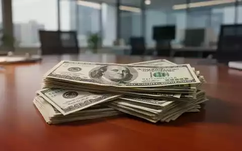 Nahaufnahme von gestapelten US-Dollar-Scheinen auf einem Schreibtisch, mit unscharfem Bürohintergrund. - Foto: über boerse-global.de