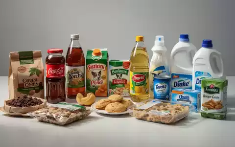Eine geordnete Anordnung von Konsumgütern wie Lebensmitteln, Getränken und Haushaltsprodukten auf einer sauberen Oberfläche. - Foto: über boerse-global.de