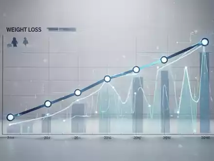 Eine abstrakte grafische Darstellung, die einen Abwärtstrend symbolisiert, um Gewichtsverlust und individuelle Erfolge darzustellen. - Foto: über boerse-global.de
