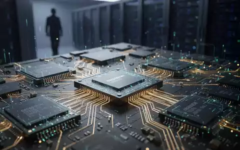 Close-up of advanced semiconductor chips and memory modules, glowing with digital light, symbolizing high-bandwidth data flow. - Foto: über boerse-global.de