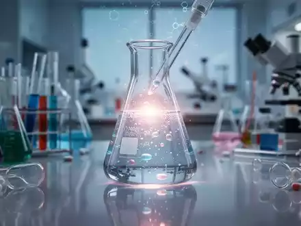 Nahaufnahme eines leuchtenden Bechers in einem Labor, der den Fortschritt in der pharmazeutischen Forschung symbolisiert. - Foto: über boerse-global.de