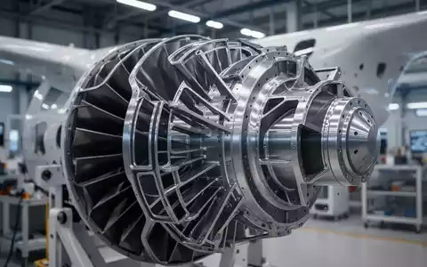 Nahaufnahme eines modernen Luft- und Raumfahrtbauteils in einer Hightech-Fertigungsanlage, das Präzision und Innovation zeigt. - Foto: über boerse-global.de