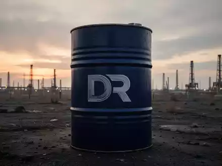Ein Ölfass in einer industriellen Umgebung mit einem Ölfeld im Hintergrund bei Sonnenuntergang. - Foto: über boerse-global.de