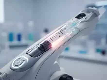 Nahaufnahme eines modernen medizinischen Geräts oder einer Spritze in einer sterilen Laborumgebung, symbolisch für neue Diabetes-Therapien. - Foto: über boerse-global.de
