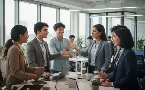 Junge Fachkräfte in einem modernen Büro, die sich gegenseitig unterstützen, symbolisieren eine positive Unternehmenskultur und mentale Gesundheit. - Foto: über boerse-global.de