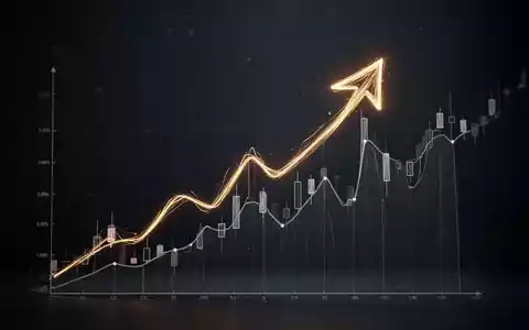 Eine mit Licht gezeichnete Aufwärtsbewegung über einem Börsenchart, der einen starken Kursanstieg zeigt. - Foto: über boerse-global.de