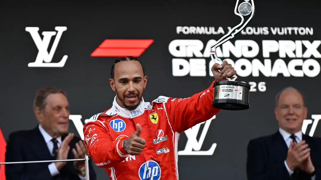 Lewis Hamilton stellte in Monaco den Podiumsrekord von Ayrton Senna ein.  - Bild: Philippe Magoni/AP/dpa