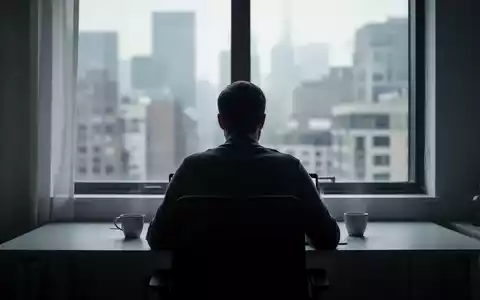 Eine einsame Person sitzt an einem Homeoffice-Schreibtisch und blickt aus dem Fenster, was Isolation und Nachdenklichkeit symbolisiert. - Foto: über boerse-global.de