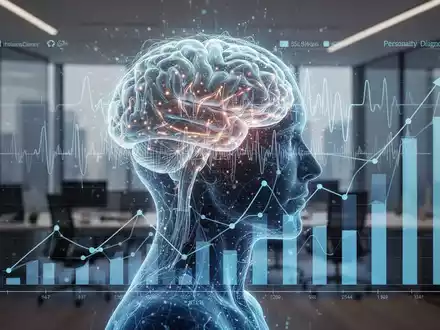 Stilisierter menschlicher Kopf aus leuchtenden neuronalen Netzen, integriert in ein professionelles Geschäftsgraph. Konzept: Neurowissenschaft und Coaching. - Foto: über boerse-global.de
