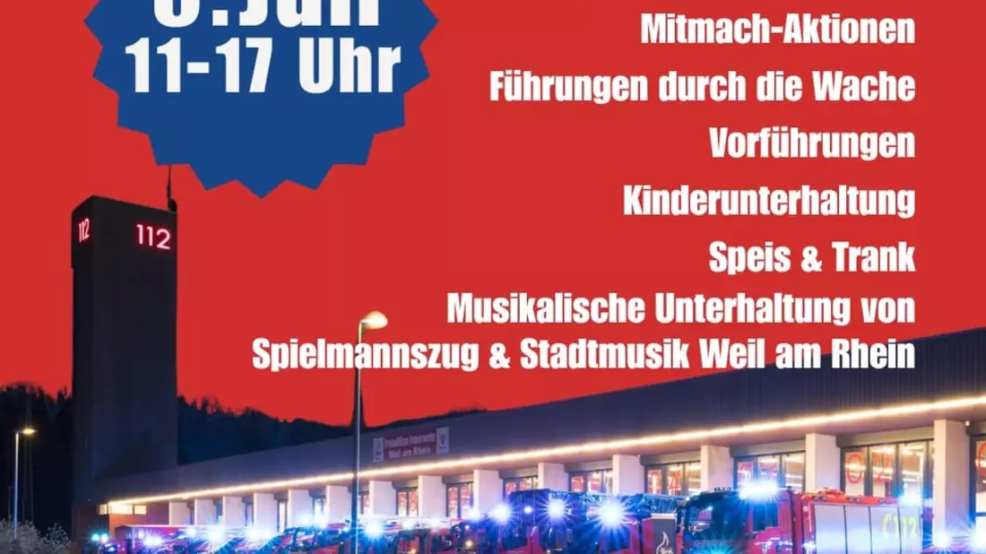 Feuerwehr Weil: Tag der offenen Tür bei der Feuerwehr Weil am Rhein - Bild: presseportal.de