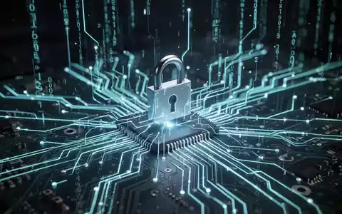 A stylized circuit board with glowing data lines connecting to a padlock icon, representing secure boot processes and data integrity. - Foto: über boerse-global.de