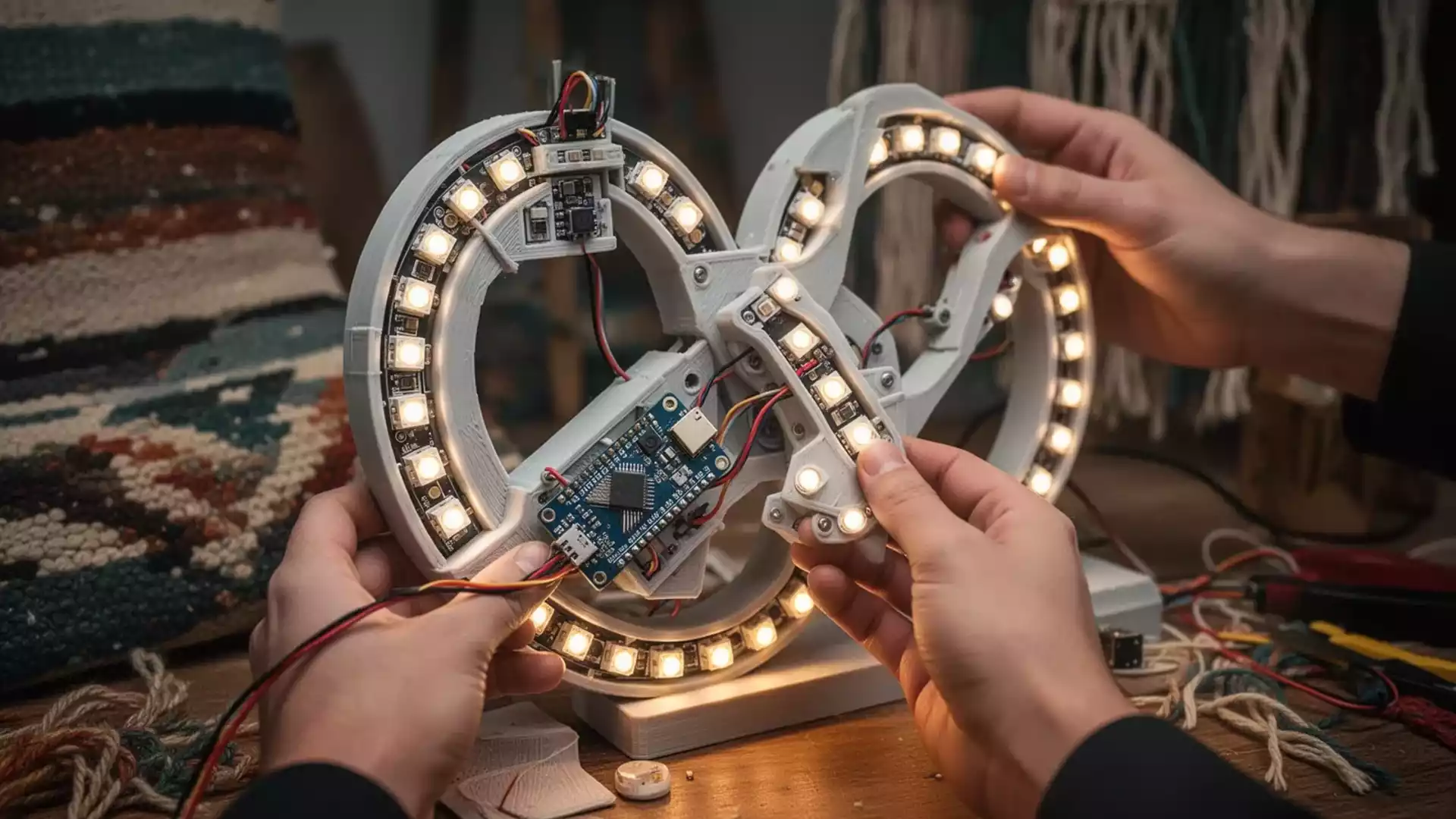 Led Loop DIY-Trend: 3D-gedruckte Cyber Loop Lampe mit 300 LEDs