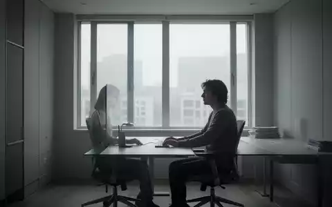 Eine einsame Person sitzt an einem Schreibtisch im Homeoffice und blickt nachdenklich. Der Raum wirkt ruhig und etwas leer. - Foto: über boerse-global.de