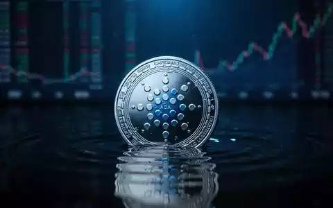 Eine Cardano-Kryptowährungsmünze ist teilweise in dunklem, welligem Wasser versunken und spiegelt ein kühles blaues Licht wider. - Foto: über boerse-global.de