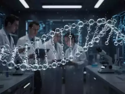 Abstrakte Darstellung einer molekularen Struktur, die Innovation und wissenschaftlichen Fortschritt im Gesundheitswesen symbolisiert. - Foto: über boerse-global.de