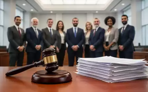 Ein Schläger liegt auf einem Stapel von Gesetzbüchern, im Hintergrund eine vielfältige Gruppe von Personen in einem Gerichtssaal. - Foto: über boerse-global.de