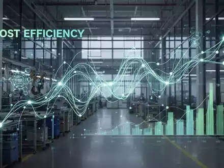 Eine futuristische Grafik mit leuchtenden Linien und Knoten symbolisiert Datenflüsse und KI-gesteuerte Prozessoptimierung in Unternehmen. - Foto: über boerse-global.de