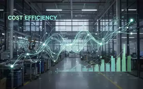 Eine futuristische Grafik mit leuchtenden Linien und Knoten symbolisiert Datenflüsse und KI-gesteuerte Prozessoptimierung in Unternehmen. - Foto: über boerse-global.de