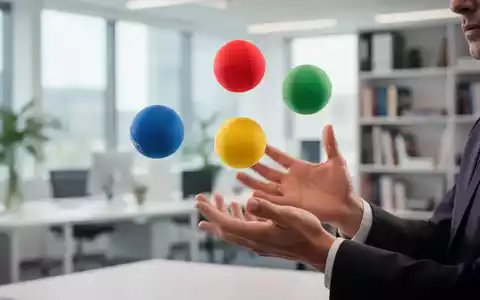 Hände jonglieren drei bunte Bälle, unscharfer Hintergrund. Zeigt die Verbindung von Motorik und Gehirnaktivierung. - Foto: über boerse-global.de