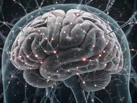 Nahaufnahme eines Gehirnscans oder eines neuronalen Netzwerks mit leuchtenden Datenpunkten, die genetische Risikofaktoren symbolisieren. - Foto: über boerse-global.de