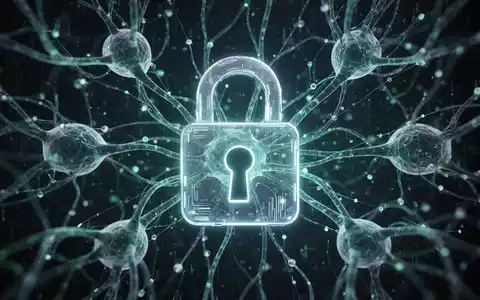 A glowing padlock icon over a network of AI neural pathways and data streams, symbolizing AI agent identity control and security. - Foto: über boerse-global.de