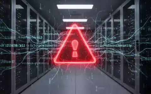 Abstrakte Darstellung von Cybersicherheitslücken mit Codezeilen und einem roten Warnsymbol in einer digitalen Umgebung. - Foto: über boerse-global.de