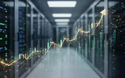 Abstrakte Darstellung eines digitalen Börsencharts mit Aufwärtstrend und einem Netzwerk von Linien, das Technologie und Finanzmärkte symbolisiert. - Foto: über boerse-global.de