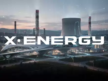 Eine futuristische Kernkraftanlage bei Dämmerung mit leuchtenden Elementen, die fortschrittliche Technologie und Sicherheit symbolisiert. - Foto: über boerse-global.de