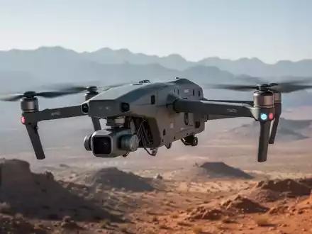 Eine militärische Drohne fliegt über eine Wüstenlandschaft, symbolisierend den Großauftrag von Parazero. - Foto: über boerse-global.de