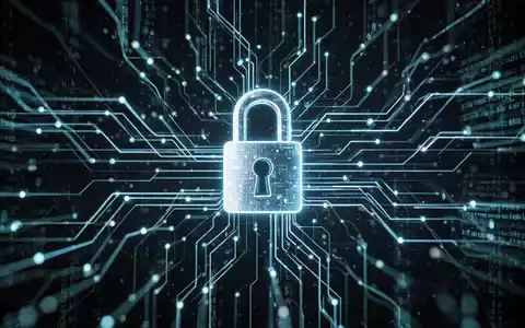 Abstrakte Darstellung einer digitalen Bedrohung mit leuchtenden Netzwerkkabeln und einem Vorhängeschloss-Symbol vor dunklem Hintergrund. - Foto: über boerse-global.de