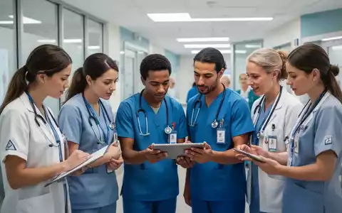 Eine Gruppe von Pflegekräften und medizinischem Personal in einer Schulung oder Onboarding-Sitzung, die Zusammenarbeit und Unterstützung symbolisiert. - Foto: über boerse-global.de