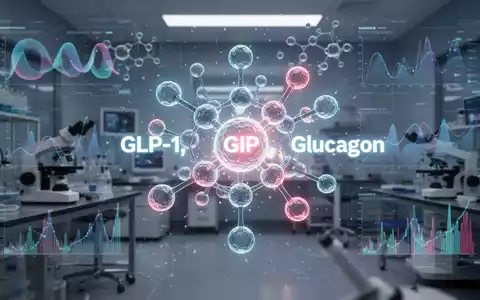 Eine leuchtende, stilisierte molekulare Struktur, umgeben von abstrakten Datenvisualisierungen in einem futuristischen Labor. - Foto: über boerse-global.de