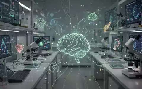 Abstrakte Darstellung von Innovation und Forschung, mit leuchtenden Linien, die technologische Elemente verbinden, und einem modernen, sauberen Design. - Foto: über boerse-global.de