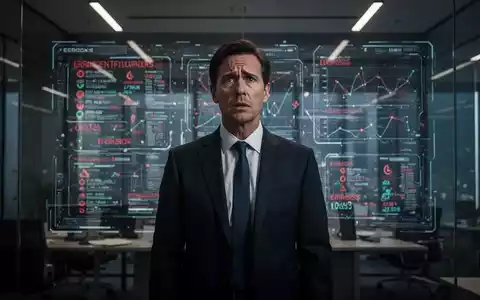Ein Manager steht nachdenklich in einem modernen Büro, während im Hintergrund subtil eine digitale Benutzeroberfläche mit Fehlermeldungen zu sehen ist. - Foto: über boerse-global.de