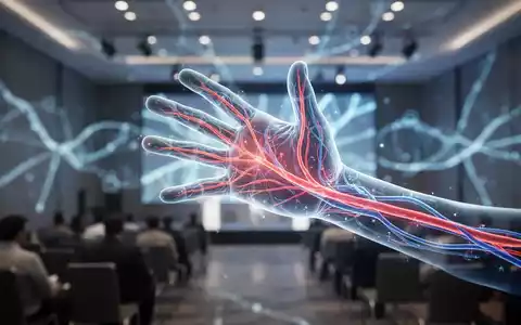 Eine stilisierte menschliche Hand mit leuchtenden, durchscheinenden Venen und Arterien, die Präzisionsmedizin darstellt. - Foto: über boerse-global.de