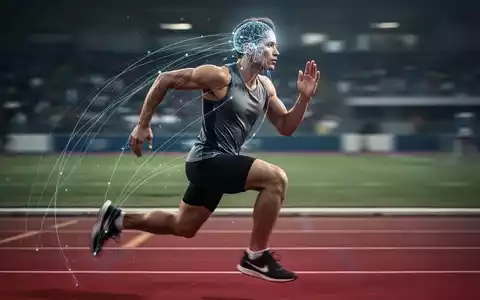 Eine Person läuft auf einer Leichtathletikbahn, mit subtilen digitalen Linien, die Kopf und Körper verbinden. - Foto: über boerse-global.de