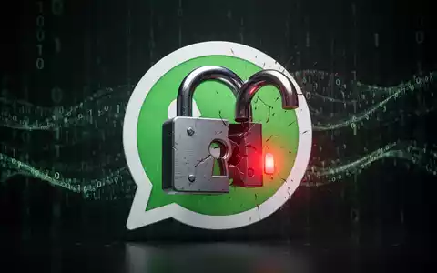 A digital padlock over the WhatsApp logo, with binary code in the background and a red alert symbol on the padlock. - Foto: über boerse-global.de