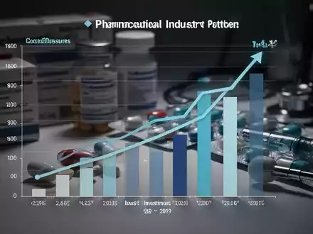 Grafische Darstellung von Finanzdaten der Pharmaindustrie mit auf- und absteigenden Balken und Diagrammen, um Kosten und Investitionen zu zeigen. - Foto: über boerse-global.de