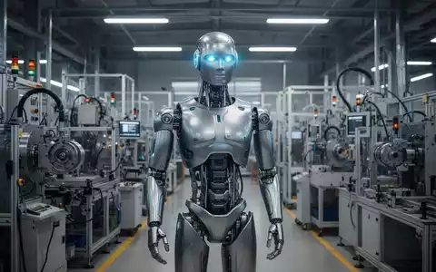 A humanoid robot in a factory, illustrating the challenges of widespread adoption despite production growth. - Foto: über boerse-global.de