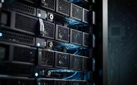 Nahaufnahme eines Server-Racks mit blauen Lichtern und einem Schaltplattendesign im Hintergrund, das KI und Halbleiter darstellt. - Foto: über boerse-global.de