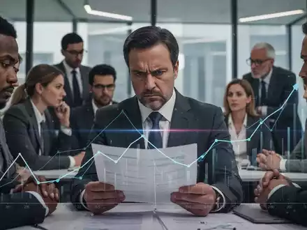 Eine Gruppe von Fachleuten in einem modernen Büro diskutiert ernsthaft Dokumente und Diagramme, die finanzielle und rechtliche Themen darstellen. - Foto: über boerse-global.de