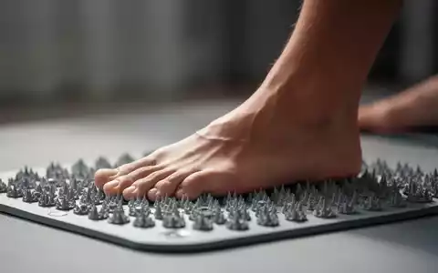 Nahaufnahme eines Fußes auf einer Akupressurmatte, symbolisch für Schmerzlinderung und Reflexzonentherapie. - Foto: über boerse-global.de