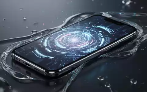A close-up of a modern smartphone screen displaying a glowing, futuristic AI interface with abstract liquid glass patterns. - Foto: über boerse-global.de
