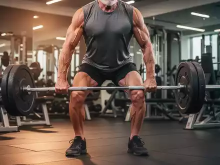 Eine ältere Person beim Gewichtheben in einem Fitnessstudio, die Kraft und Vitalität im Alter symbolisiert. - Foto: über boerse-global.de