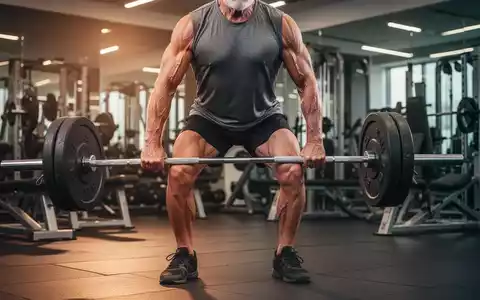 Eine ältere Person beim Gewichtheben in einem Fitnessstudio, die Kraft und Vitalität im Alter symbolisiert. - Foto: über boerse-global.de
