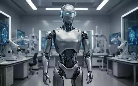 Ein fortschrittlicher humanoider Roboter, ähnlich Tesla Optimus Gen 2, steht in einer Hightech-Forschungseinrichtung. - Foto: über boerse-global.de