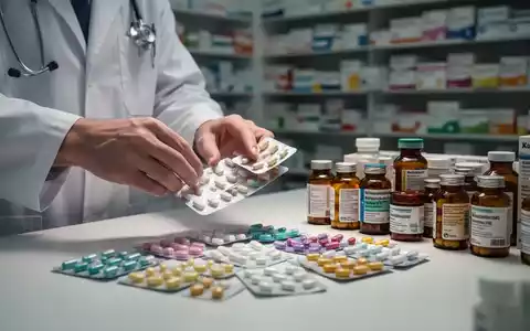 Hände eines Apothekers, die Medikamentenblister und -flaschen auf einem Tresen sortieren, im Hintergrund unscharfe Apothekenregale. - Foto: über boerse-global.de